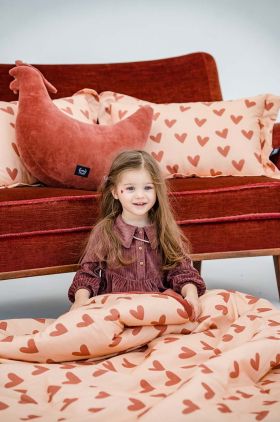 La Millou lenjerie de pat pentru copii HEARTBEAT PINK