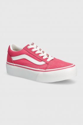 Vans tenisi copii UY Old Skool Platform culoarea roz