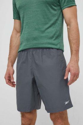 Reebok pantaloni scurți de antrenament Identitiy Training culoarea gri, 100043430