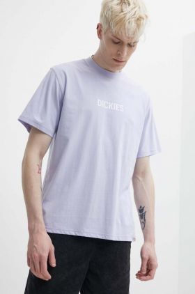 Dickies tricou din bumbac PATRICK SPRINGS TEE SS barbati, culoarea violet, cu imprimeu, DK0A4YR7