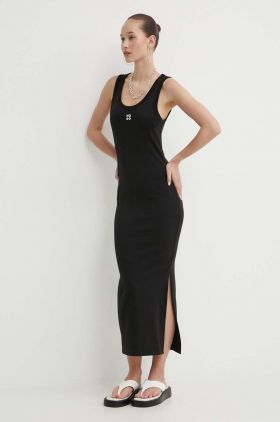 HUGO rochie culoarea negru, midi, mulată, 50514521