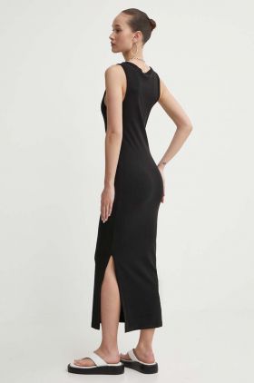 HUGO rochie culoarea negru, midi, mulată, 50514521