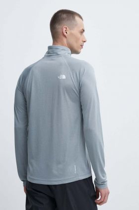 The North Face longsleeve sport Flex II culoarea gri, neted, NF0A7ZBCJNF1