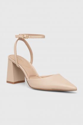 Aldo pantofi de piele Enerelia culoarea bej, cu toc drept, cu toc deschis, 13749071.Enerelia