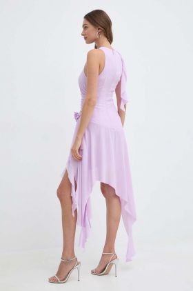 Bardot rochie IVANA culoarea violet, mini, evazati, 59046DB