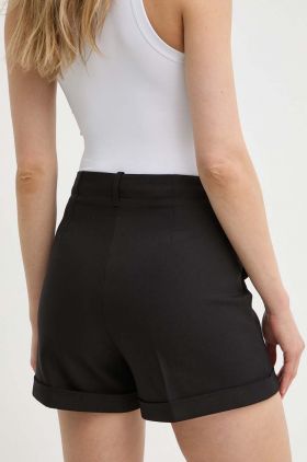 Morgan pantaloni scurti SHAKO.F femei, culoarea negru, neted, high waist, SHAKO.F