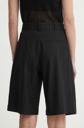 AERON pantaloni scurti SWAN femei, culoarea negru, neted, high waist, AW24RSST089474