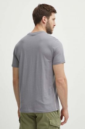 Napapijri tricou din bumbac S-Aylmer barbati, culoarea gri, cu imprimeu, NP0A4HTOH581