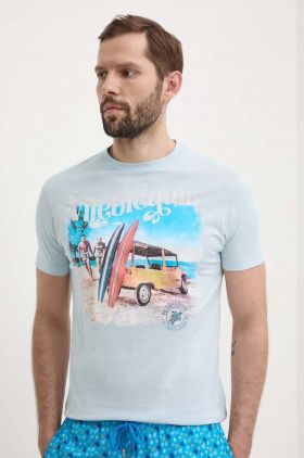 Vilebrequin tricou din bumbac PORTISOL barbati, cu imprimeu, PTSAP384