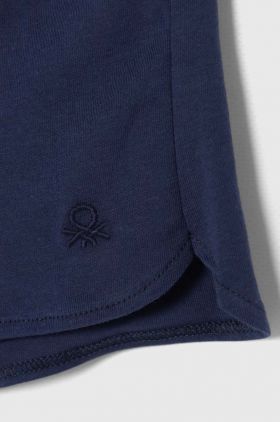 United Colors of Benetton pantaloni scurți din bumbac pentru copii culoarea albastru marin, neted, talie reglabila