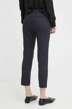 Theory pantaloni din in culoarea negru, mulata, high waist