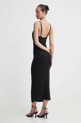 HUGO rochie culoarea negru, midi, mulată, 50514052