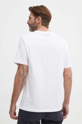 Pepe Jeans tricou din bumbac COOPER barbati, culoarea alb, cu imprimeu, PM509379