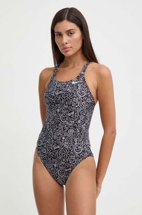 Nike costum de baie dintr-o bucată Hydrastrong Multi Print culoarea negru, cupa moale