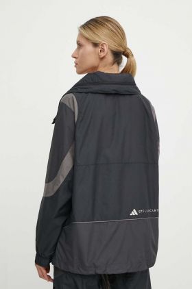 adidas by Stella McCartney windbreaker culoarea negru, de tranzitie, oversize, IN3619