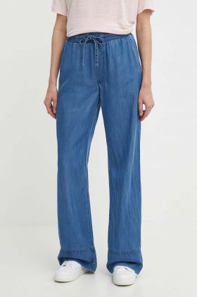 Pepe Jeans pantaloni LOOSE ST PANTS UHW TENCEL femei, lat, high waist, PL204685