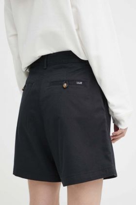 Levi's pantaloni scurti femei, culoarea negru, neted, high waist