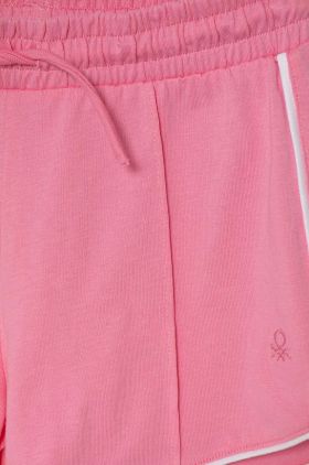United Colors of Benetton pantaloni scurți din bumbac pentru copii culoarea roz, neted, talie reglabila