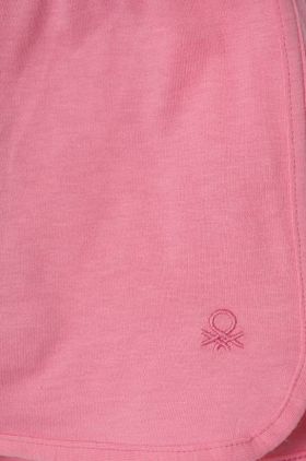 United Colors of Benetton pantaloni scurți din bumbac pentru copii culoarea roz, neted, talie reglabila