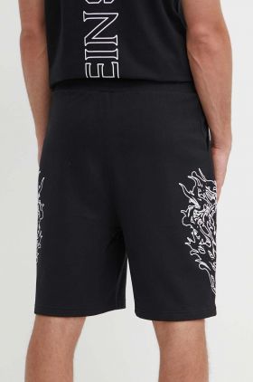 PLEIN SPORT pantaloni scurti din bumbac culoarea negru