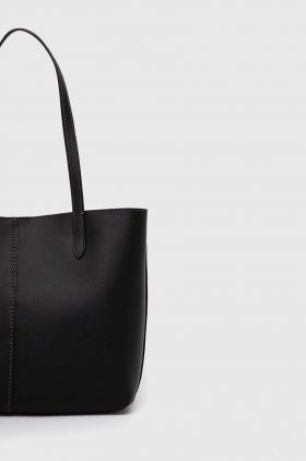 Coach poseta de piele culoarea negru