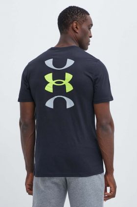 Under Armour tricou barbati, culoarea negru, cu imprimeu