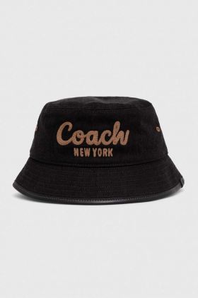 Coach pălărie din denim culoarea negru