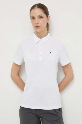 Peak Performance tricou polo femei, culoarea alb