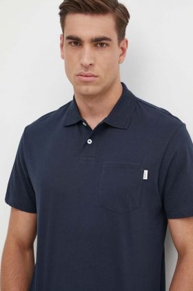 Pepe Jeans polo de bumbac HOLDEN culoarea albastru marin, neted, PM542154