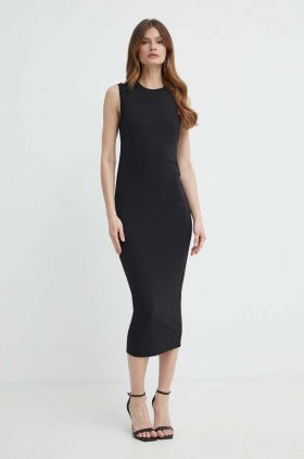 BOSS rochie culoarea negru, midi, mulata, 50512078