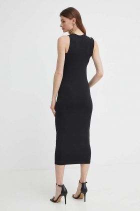 BOSS rochie culoarea negru, midi, mulata, 50512078