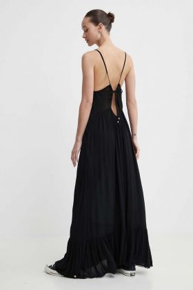 Superdry rochie culoarea negru, maxi, evazati