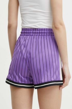 Puma pantaloni scurti T7 femei, culoarea violet, modelator, high waist, 624345