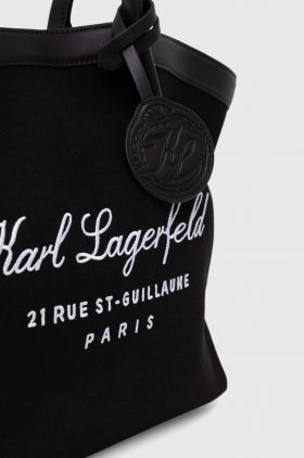 Karl Lagerfeld poseta culoarea negru