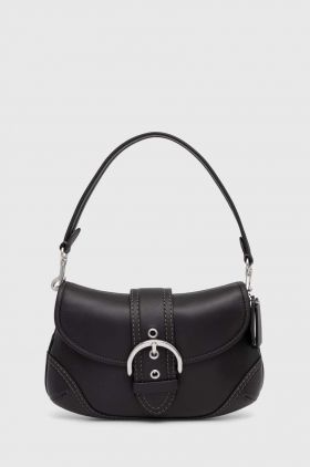 Coach poseta de piele culoarea negru