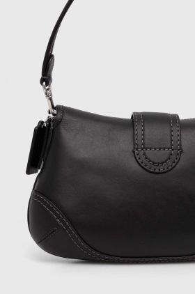 Coach poseta de piele culoarea negru