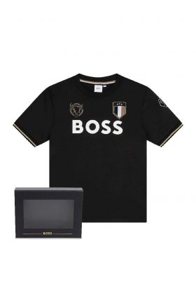 BOSS tricou copii culoarea negru, cu imprimeu, J50659