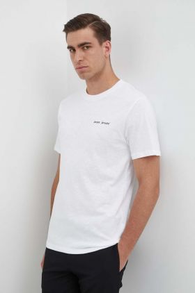 Pepe Jeans tricou din bumbac CLAUS barbati, culoarea alb, cu imprimeu, PM509368