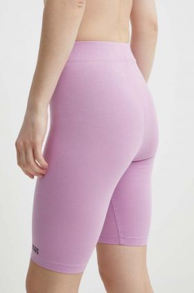 Vans pantaloni scurti femei, culoarea violet, neted, high waist