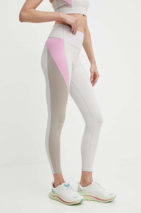 Reebok leggins de antrenament Lux Contour culoarea bej, modelator, 100076150