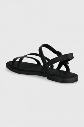 Toms sandale de piele Kira femei, culoarea negru, 10020802