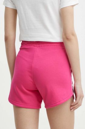 Puma pantaloni scurti femei, culoarea roz, cu imprimeu, high waist, 677924