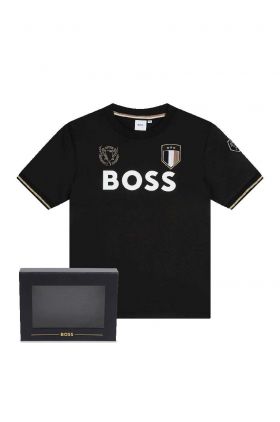 BOSS tricou copii culoarea negru, cu imprimeu, J50659