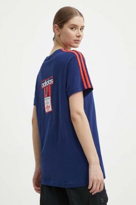 adidas Originals tricou din bumbac femei, culoarea albastru marin, IU2476