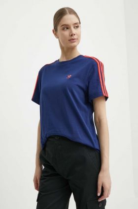 adidas Originals tricou din bumbac femei, culoarea albastru marin, IU2476