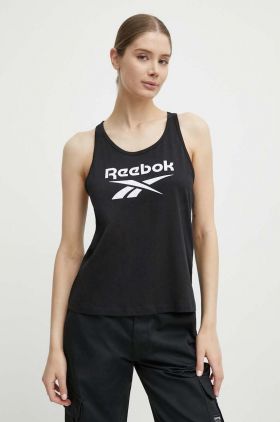 Reebok top din bumbac Identity culoarea negru, 100034778