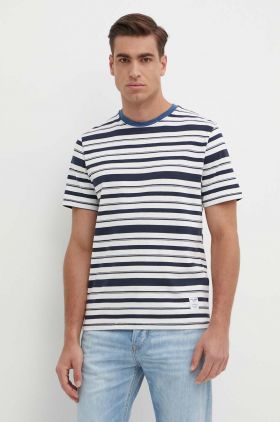 Pepe Jeans tricou din bumbac CABO barbati, culoarea albastru marin, modelator, PM509380