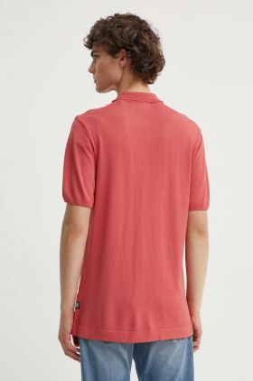 G-Star Raw tricou polo barbati, culoarea roz, neted, D24663-D618