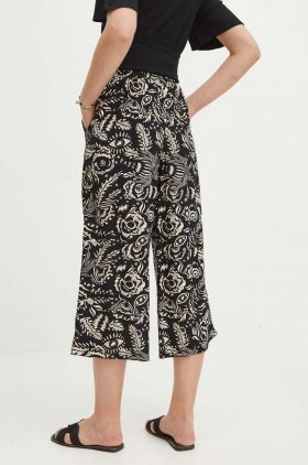 Medicine pantaloni femei, culoarea negru, fason culottes, high waist