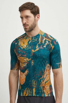 Jack Wolfskin tricou de ciclism Gravex Printed culoarea verde, modelator